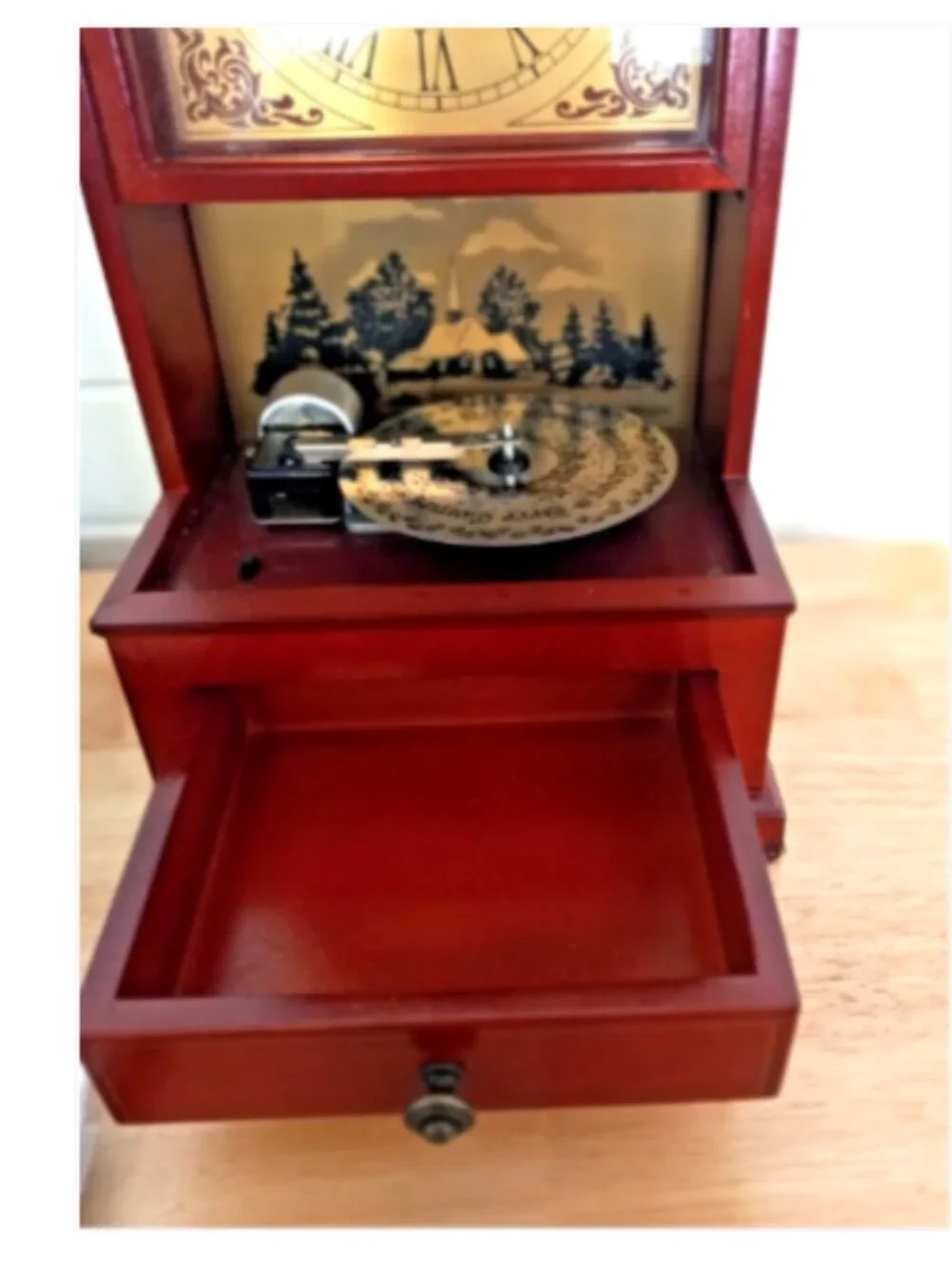 Mr Christmas Symphonium Musical Mantel Clock Music Box Discs Adapter Works Video